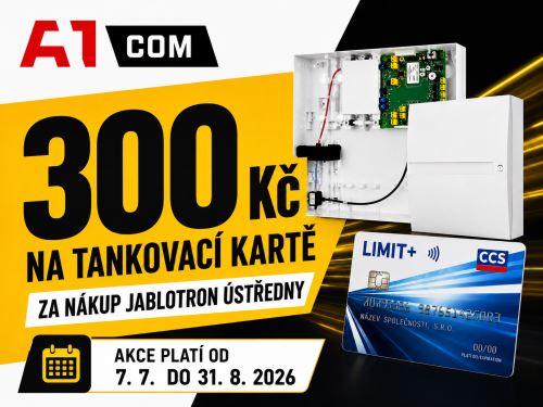 Kvalitní zabezpečení se odměňuje. Nakupte JABLOTRON a získejte 300 Kč na palivo!